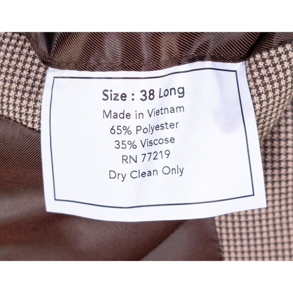 Joseph & Feiss Size 38L Sport Coat Jacket Blazer Beige Two Button Single Vented - Picture 11 of 13